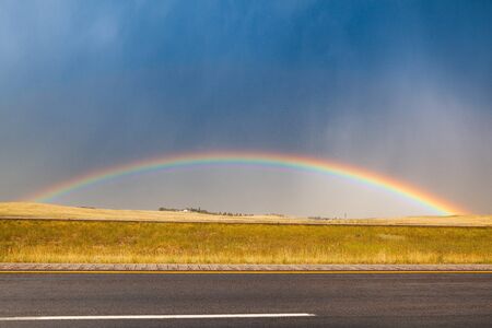 Before a big storm on the prairie in Wyoming in USAの写真素材