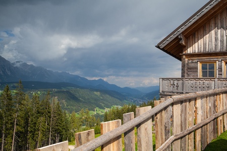 Old wood house in the mountainsのeditorial素材