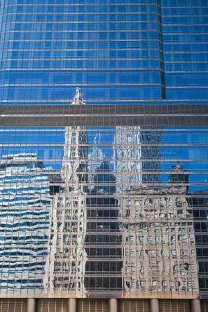 Detail of different skyscrapers in Chicago in USAの写真素材