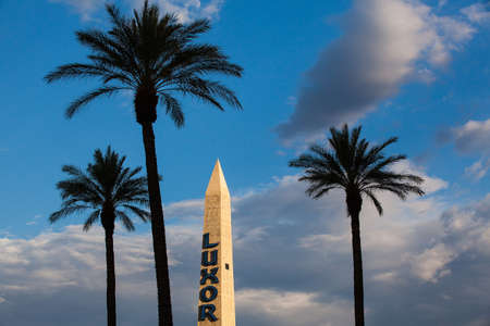 LAS VEGAS, NEVADA, USA-JULY 11,2011  Obelisk near Luxor Hotel and Casino in Las Vegas  Theme hotel...