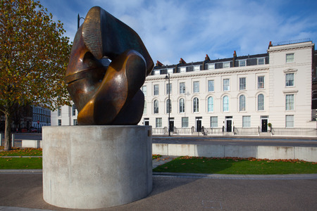 LONDON-NOVEMBER 18:Locking Piece  Sculpture On London's Millbank By Sculptor Henry Moore on November 18,2012のeditorial素材