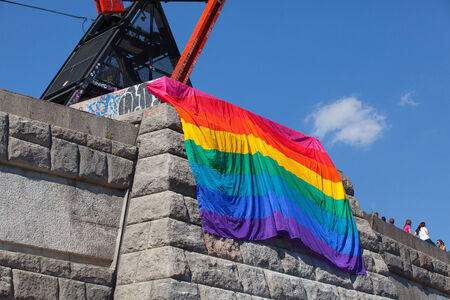  Prague Pride Parade, a festival of tolerance, on August 17,2013 in Prague, Czech Republicのeditorial素材