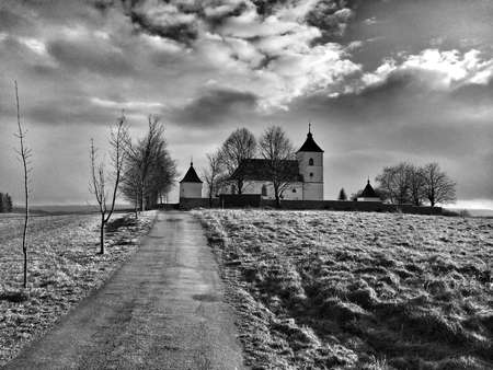 Holy Trinity Church in Vysoke Studnice, Czech Republicの素材