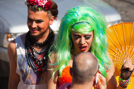 Prague Pride Parade, a festival of tolerance, on August 17,2013 in Prague, Czech Republicのeditorial素材
