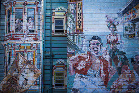 SAN FRANCISCO,USA-JUNE 7,2011 Graffiti captured on a San Francisco buildingのeditorial素材