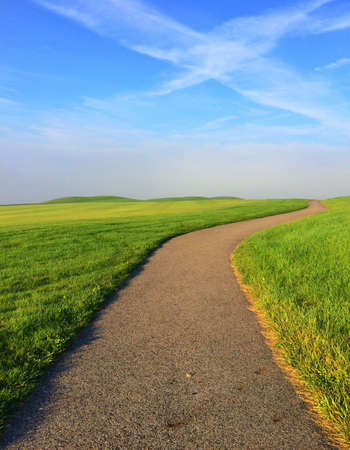 Empty road on a golf course