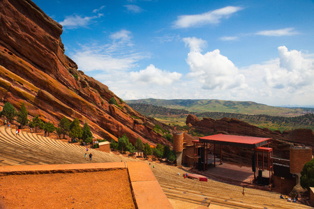 DENVER-COLORADO: July 21, 2013: Red Rocks Amphitheater.Famous Historic Red Rocks Amphitheater near...