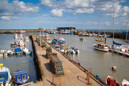 Bridlington,England-June 15,2012: Bridlington is a smallish harbour mainly catering for commercial and leisure fishing, tripper boats and a few yachts.のeditorial素材