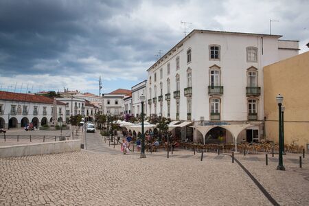 Tavira, Portugal - July 7,2014: Historic architecture in Tavira city. Tavira is a Portuguese city and municipality, situated in the east of the Algarve on the south coast of Portugalのeditorial素材