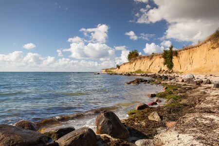 On the dramatic coast of the Baltic Sea, Ruegen Island, Germanyの写真素材