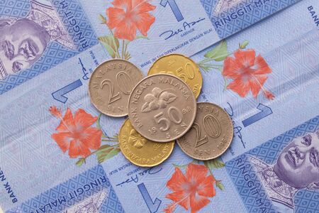 Different banknote and Coins of  Ringgit of Malaysia