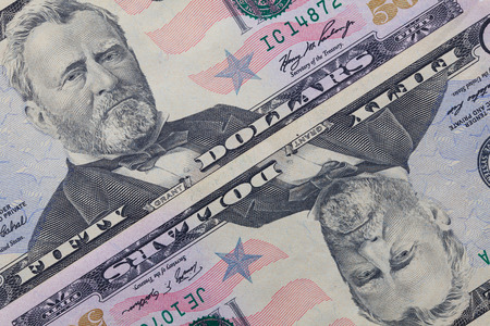 Detail of US dollar banknotes