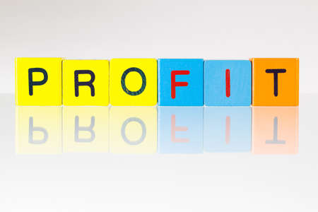 Profit - an inscription from children's wooden blocksの写真素材