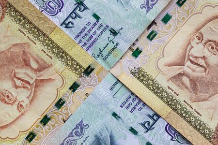 Detail of Indian Rupee banknotes