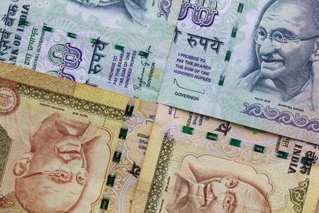 Detail of Indian Rupee banknotesの写真素材