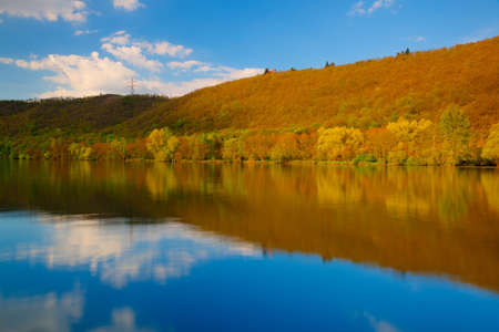 Spring reflection on the Vltava river, Czech Republic - HDR Image
