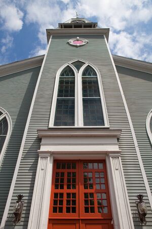 First Paris Church  church located in Sandwich city, Cape Cod, Massachusetts,USA. New England church organized 1688.の写真素材