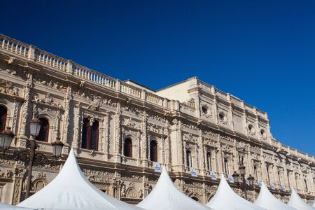 Seville, Spain - November 18,2016: View of city hall. Casa consistorial de Sevilla is a Plateresque style building in Seville, Spain, currently home of the city governmentのeditorial素材