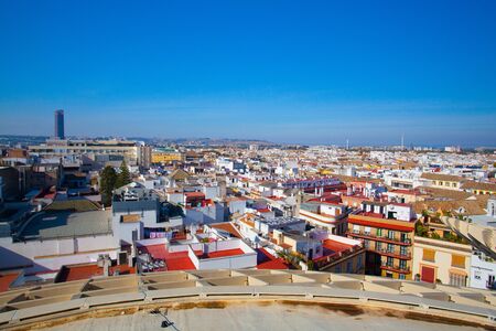 Seville, Spain - November 19,2016: View from Metropol Parasol. It is the modern architecture on Plaza de la Encarnacion.のeditorial素材