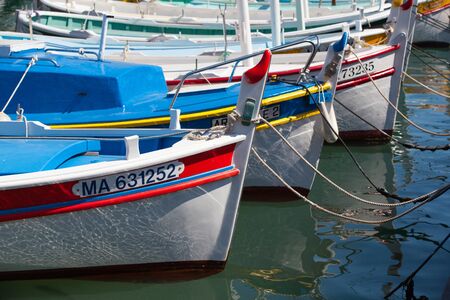 Cassis, France - May 8,2011: Traditional boats inside the harbor of Cassis, France. Cassis is a Mediterranean fishing port in southern Franceのeditorial素材