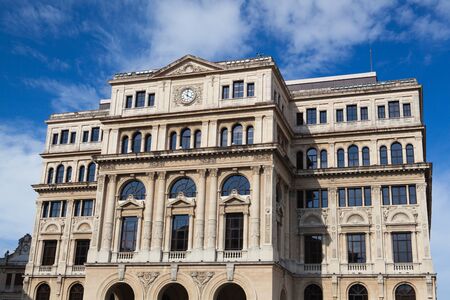 Havana, Cuba - January 2,2017: Lonja del Comercio building on Plaza de San Francisco de Asis square in Havana Vieja.It served as the stock exchange in the capital until the 1959 Cuban Revolutionのeditorial素材