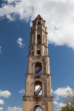 Manaca Iznaga, Cuba - January 29,2017: Typical Cuban market near the Manaca Iznaga old slavery tower near Trinidad, Cuba. The Manaca Iznaga Tower is the tallest lookout tower ever built in the Caribbean sugar region.のeditorial素材