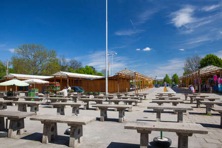 Olomouc, Czech Republic - May 5,2017: Favorite marketplace in Olomouc, Moravia, Czech Republicのeditorial素材