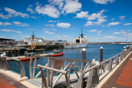 Boston, Massachusetts, USA - July 7, 2016 : United States Coast Guard ships docked in Boston Harborのeditorial素材