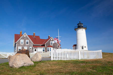 Cape Cod, USA - July 12, 2016: Nobska Light, also known as Nobska Point Light is a lighthouse...