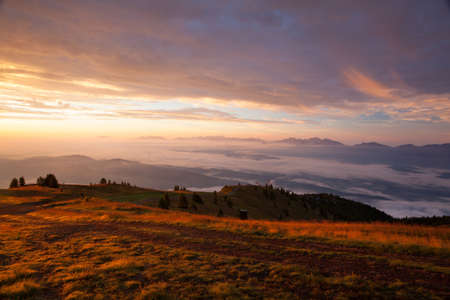 Autumn scenery in ski resort in Carnic Apls,  Austria.