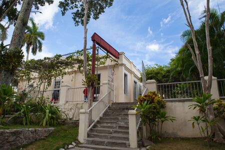 Havana, Cuba - February 2,2017: House Finca Vigia where Ernest Hemingway lived from 1939 to 1960.From the back veranda and the adjacent tower one has an excellent view of downtown Havana.のeditorial素材