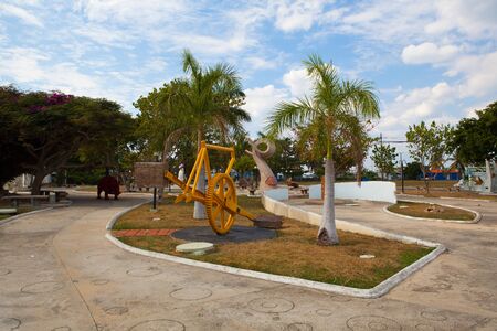 Cienfuegos, Cuba - January 28,2017: Public park in Cienfuegos. Cienfuegos, capital of Cienfuegos Province, is a city on the southern coast of Cuba.The city is dubbed La Perla del Surのeditorial素材