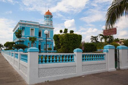 Cienfuegos, Cuba - January 28,2017: Hotel Encanto Palacio Azul  The intimate hotel is an emblematic installation of eclectic style. It is located to a side of the Cienfuegos Yacht Clubのeditorial素材