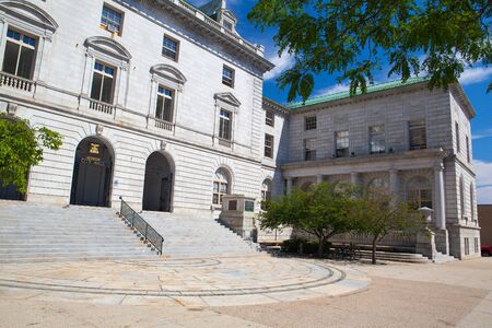 Portland, Maine, USA - July 5, 2016: The Portland City Hall is the center of city government in Portland, Maine.The structure was built in 1909-12 and was listed on the National Register of Historic Places in 1973のeditorial素材