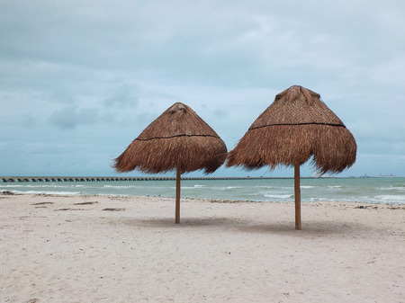 The longest pier in the world. The port city of Progreso, in the Mexican state of Yucatan. Mexicoの写真素材