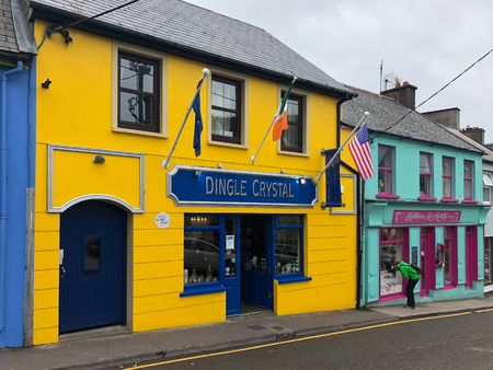 Dingle, Ireland - July 15,2018: Typical street in Dingle. Dingle is a town in County Kerry, Ireland. The only town on the Dingle Peninsulaのeditorial素材