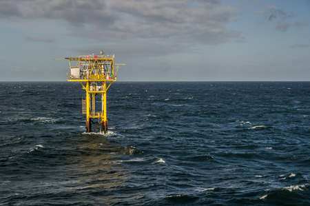 BRIGANTINE BG PLATFORM NORTH SEA  2 MARCH  Located in the Southern North Sea the Brigantine is one of many unmanned platforms supplying gas to the UK mainland.  2 March 2015 in the North seaのeditorial素材