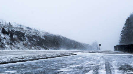 A misty road in the depths of the Brecon Beaconsの写真素材