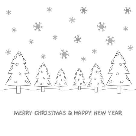 Christmas tree cartoon and snow vector.- EPS10 file format.- Use gradient and transparency tool.のイラスト素材