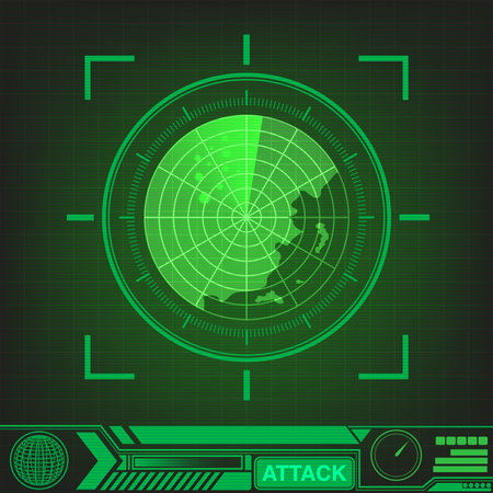 Radar Screen Vector. Background Design.のイラスト素材