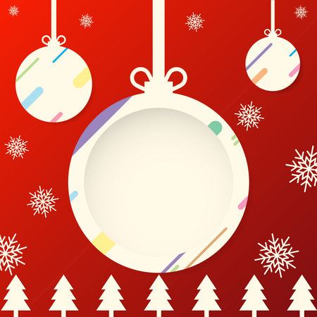 Christmas balls hanging vector. Use for banner, website, template, leaflet and other design.のイラスト素材