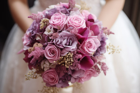 Bridal wedding flowers and bridal by Generative AI.の素材