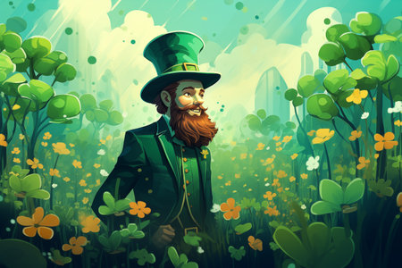 St Patrick's in the garden by Generative AIの素材