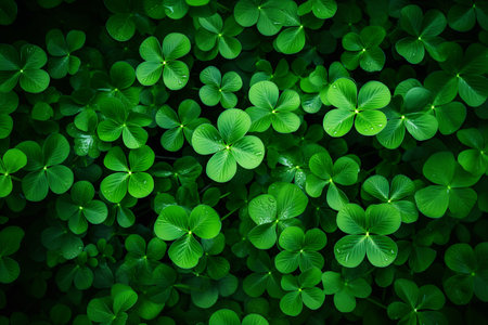 Clover leaves background by Generative AIの素材