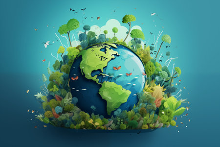 earth day concept by Generative AIの素材