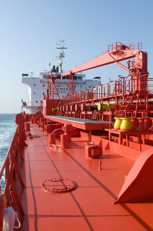 Tanker crude oil carrier ship designed for transporting grude oil sailingの写真素材