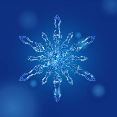 Frozen snowflake for Christmas design. Vector illustrationのイラスト素材