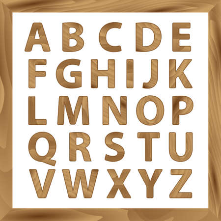 Wooden Alphabet, vector set with all Letters, ready for your Text Message, Title or Logos Designの写真素材