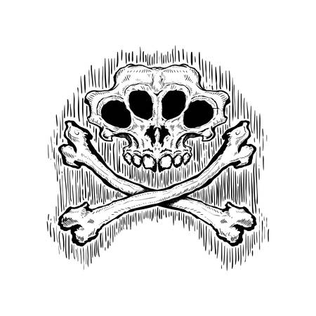 Skull and crossbones. Vector graphic illustrationのイラスト素材
