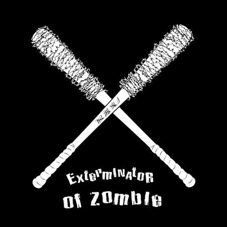 Vector symbol of exterminator zombie on black backgroundのイラスト素材